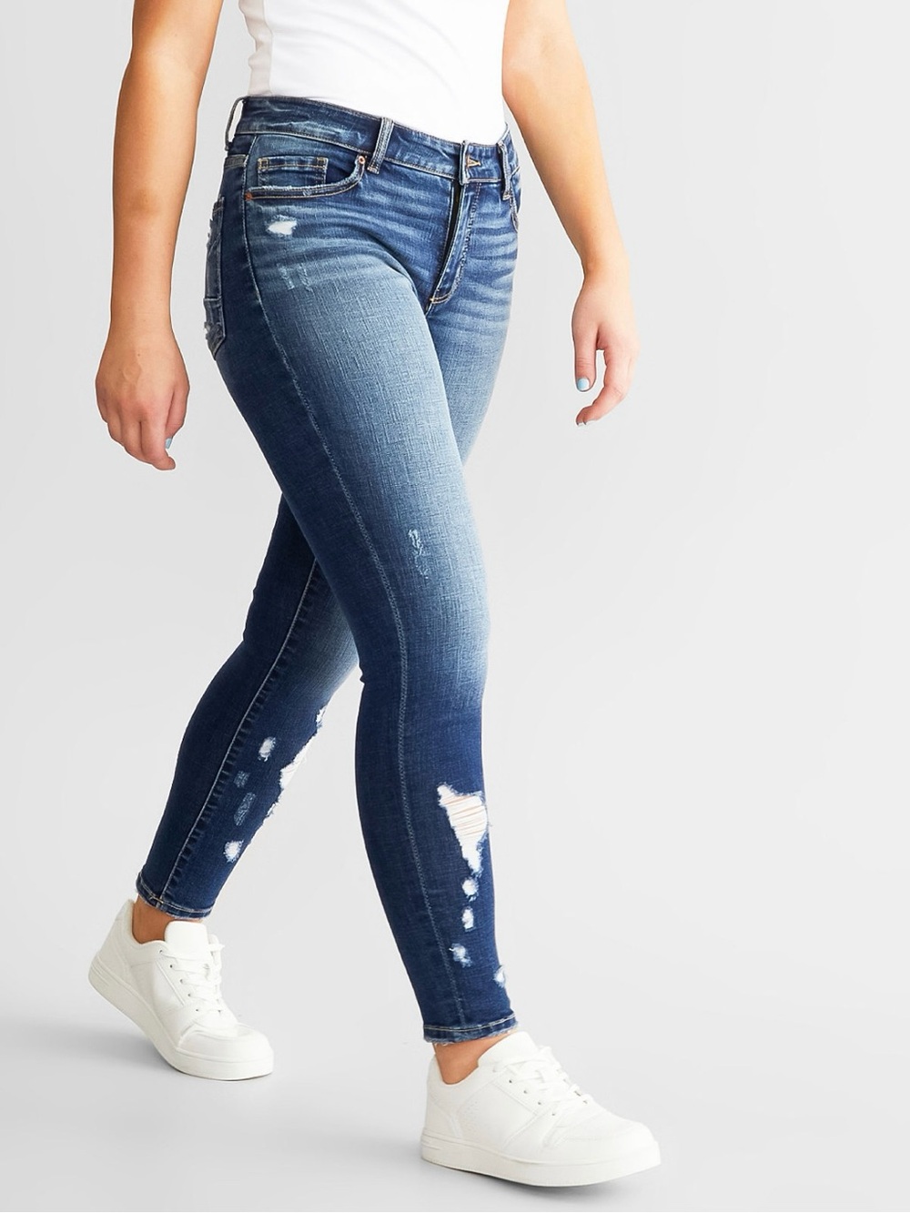 High-Rise Distressed BKE Denim Stella Skinny Jeans for Women